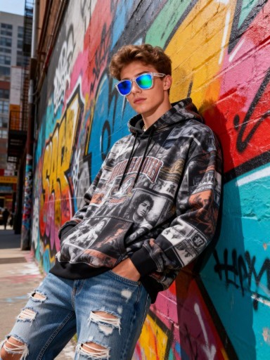 Blue mirror sunglasses