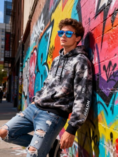 Blue mirror sunglasses