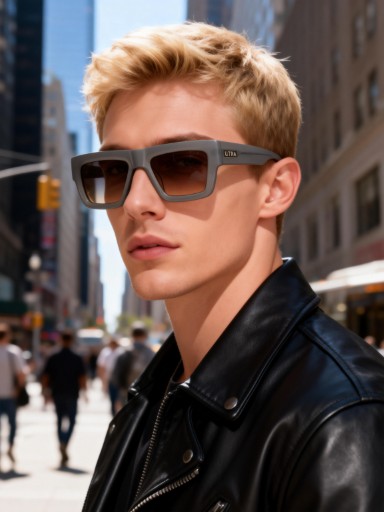 Matte grey square sunglasses