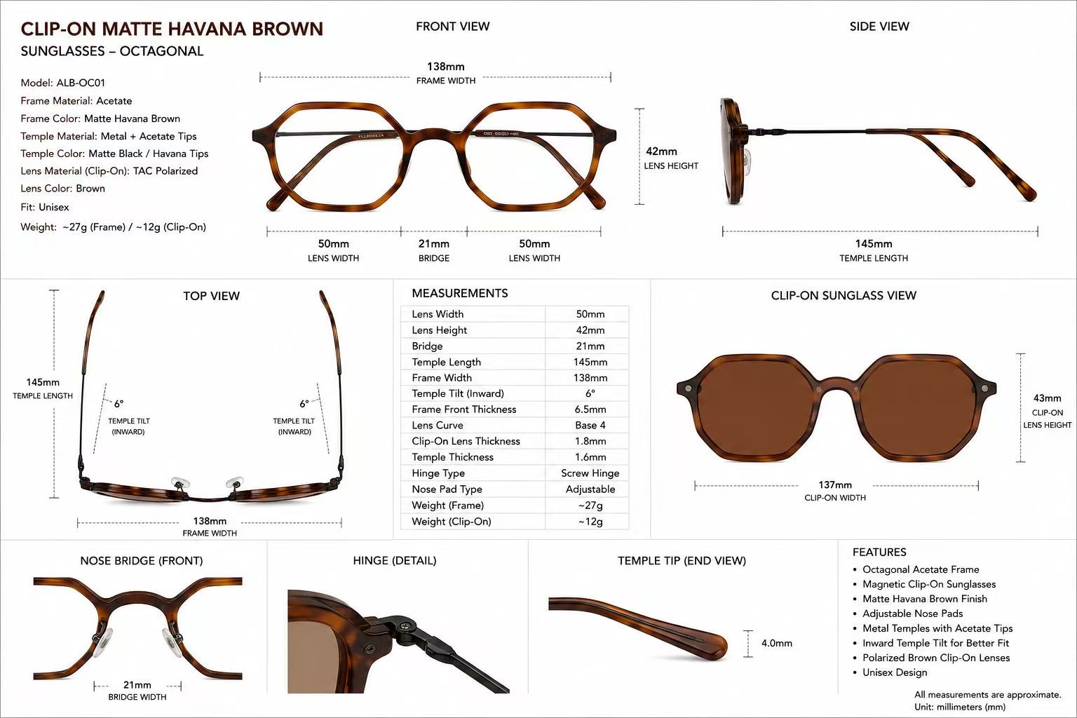 Le guide ultime des lunettes polyvalentes : exploiter le potentiel des lunettes de soleil octogonales à clip, des lunettes marron havane mat et bien plus encore Le guide ultime des lunettes polyvalentes : exploiter le potentiel des lunettes de soleil octogonales à clip, des lunettes marron havane mat et bien plus encore