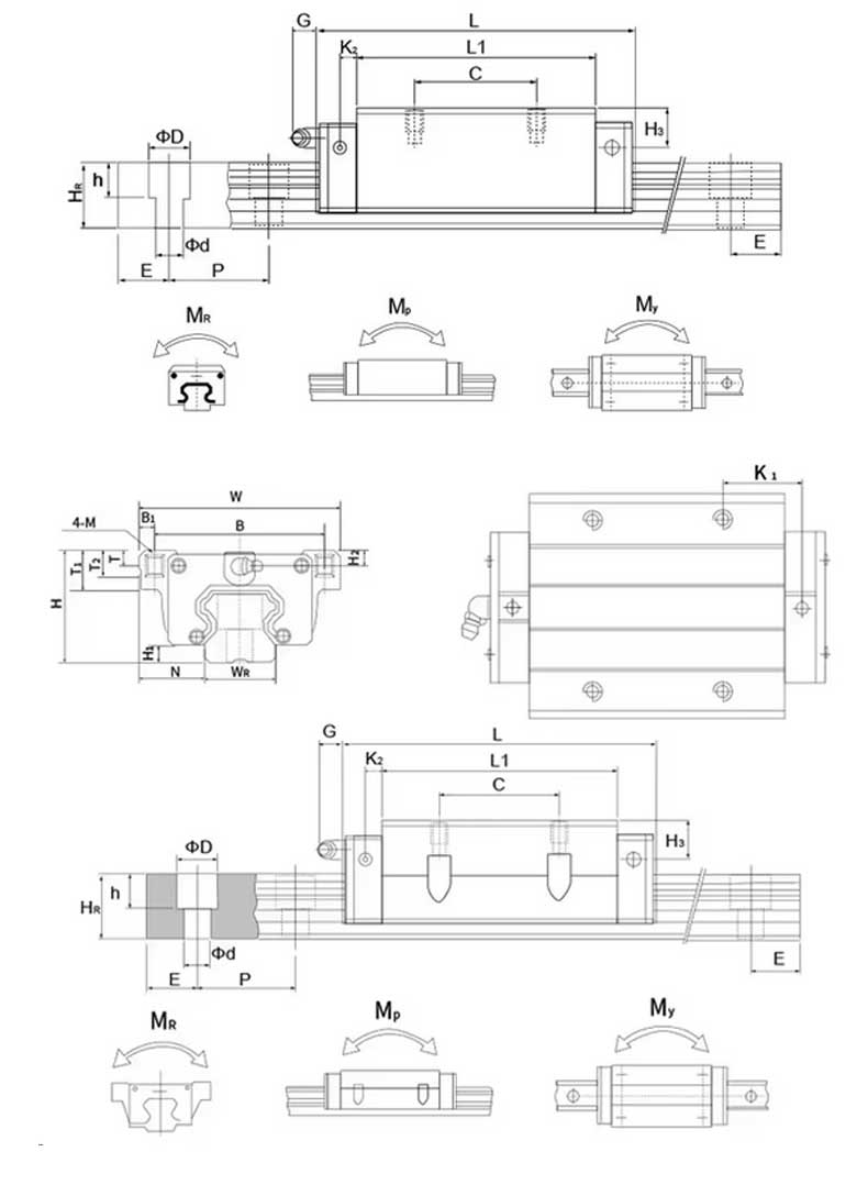vertical linear guide rails