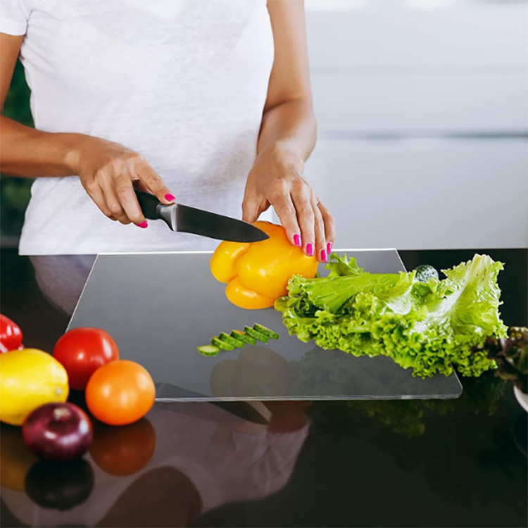 acrylic cutting board with counter lip