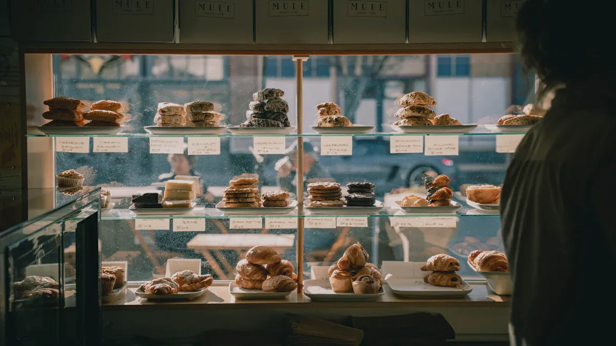 Trouvez un fabricant de présentoirs en acrylique sur mesure pour votre boulangerie.