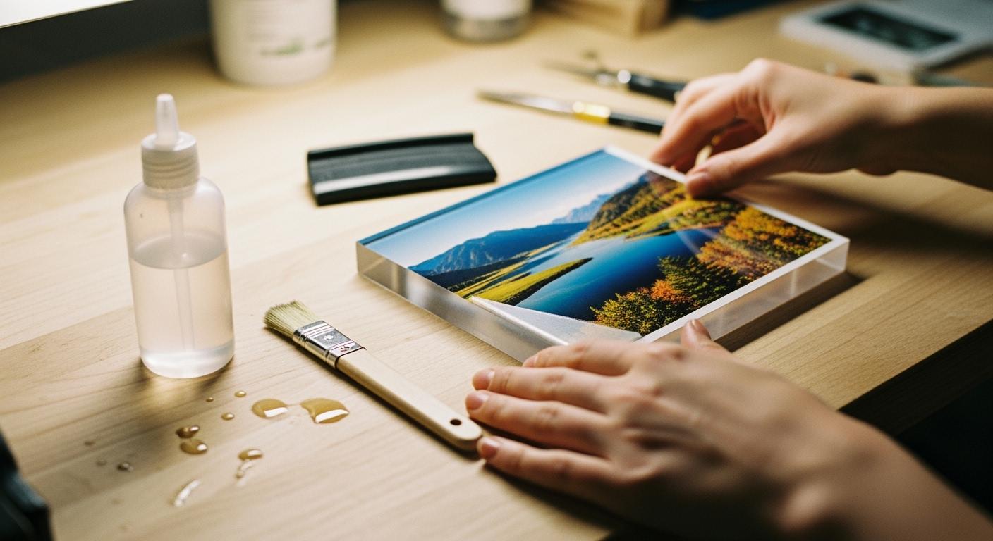 Fixer une photo sur de l'acrylique : Guide pratique 2026