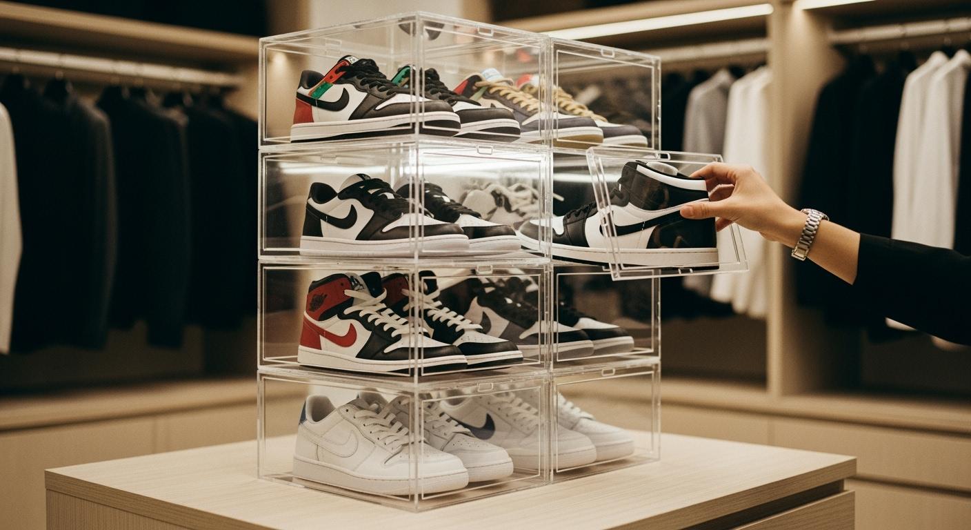 コレクションに最適なアクリル製シューズボックス