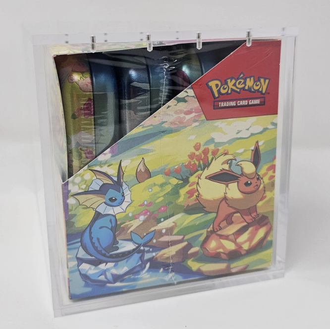 Acryl-Aufbewahrungsbox für 8 Pokémon Mini-Dosen mit Magnetverschluss