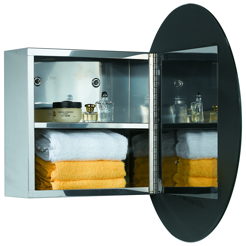Round Shape Stainless Steel Mirror Cabinet