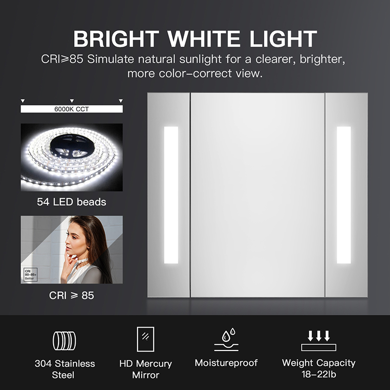 DONKING Bathroom Sink Cabinet With Led Mirror