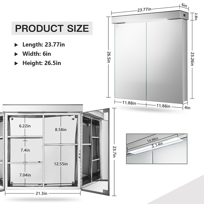 Bathroom Cabinet With Led Mirror