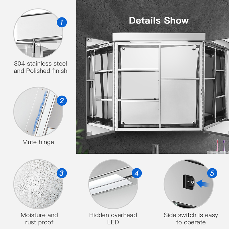 Bathroom Cabinet With Led Mirror