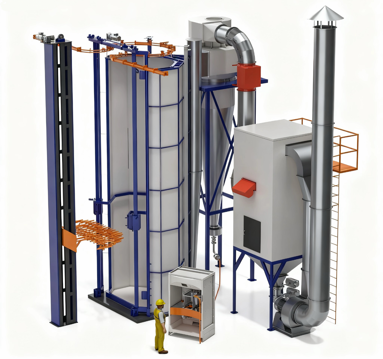 vertical powder coating line