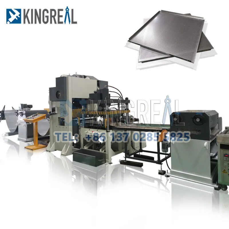 Línea de producción totalmente automática de baldosas metálicas cuadradas de 60 x 60 cm para techo