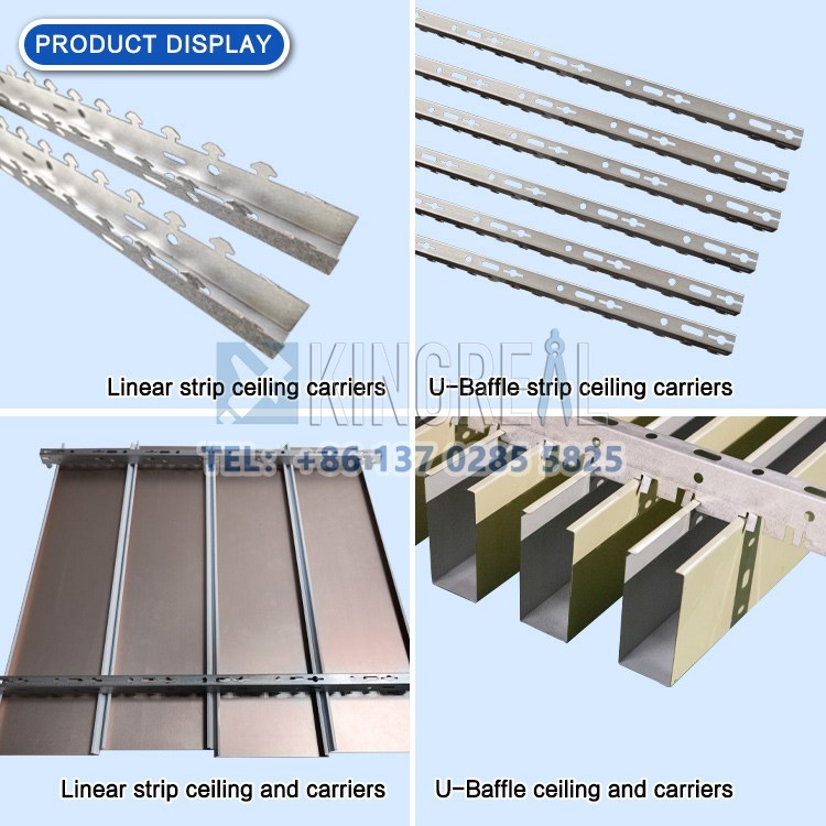 Macchina formatrice a rulli per supporto soffitto a strisce lineari