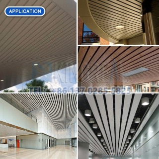 Quelle est l'application du plafond à bandes linéaires en aluminium ?