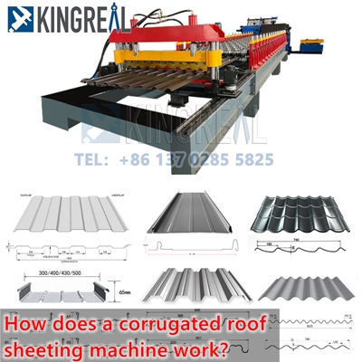 How does a corrugated roof sheeting machine work?