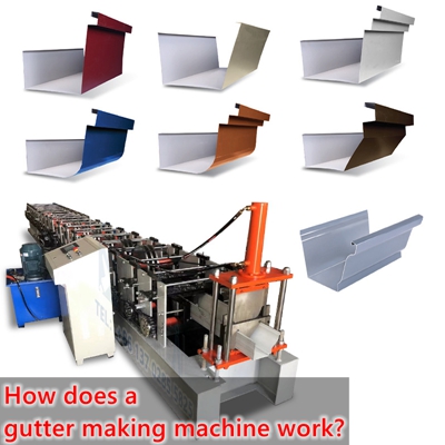 How does a gutter making machine work?