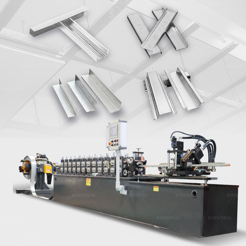 Máquina para fabricação de canaletas de teto metálico