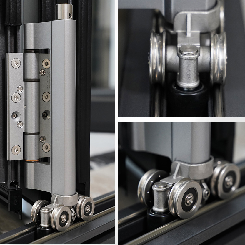 Household aluminum alloy bi-folding door