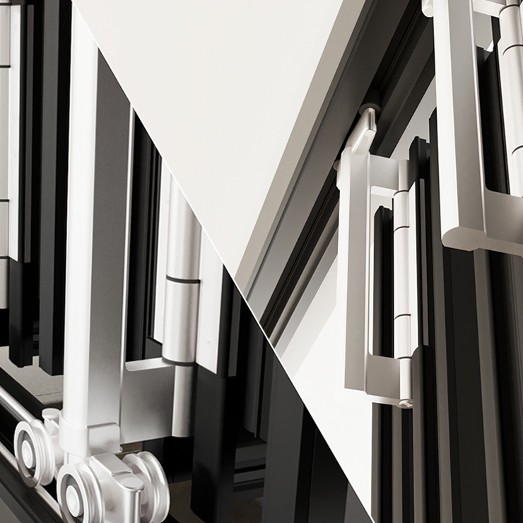 Stainless steel slide folding door