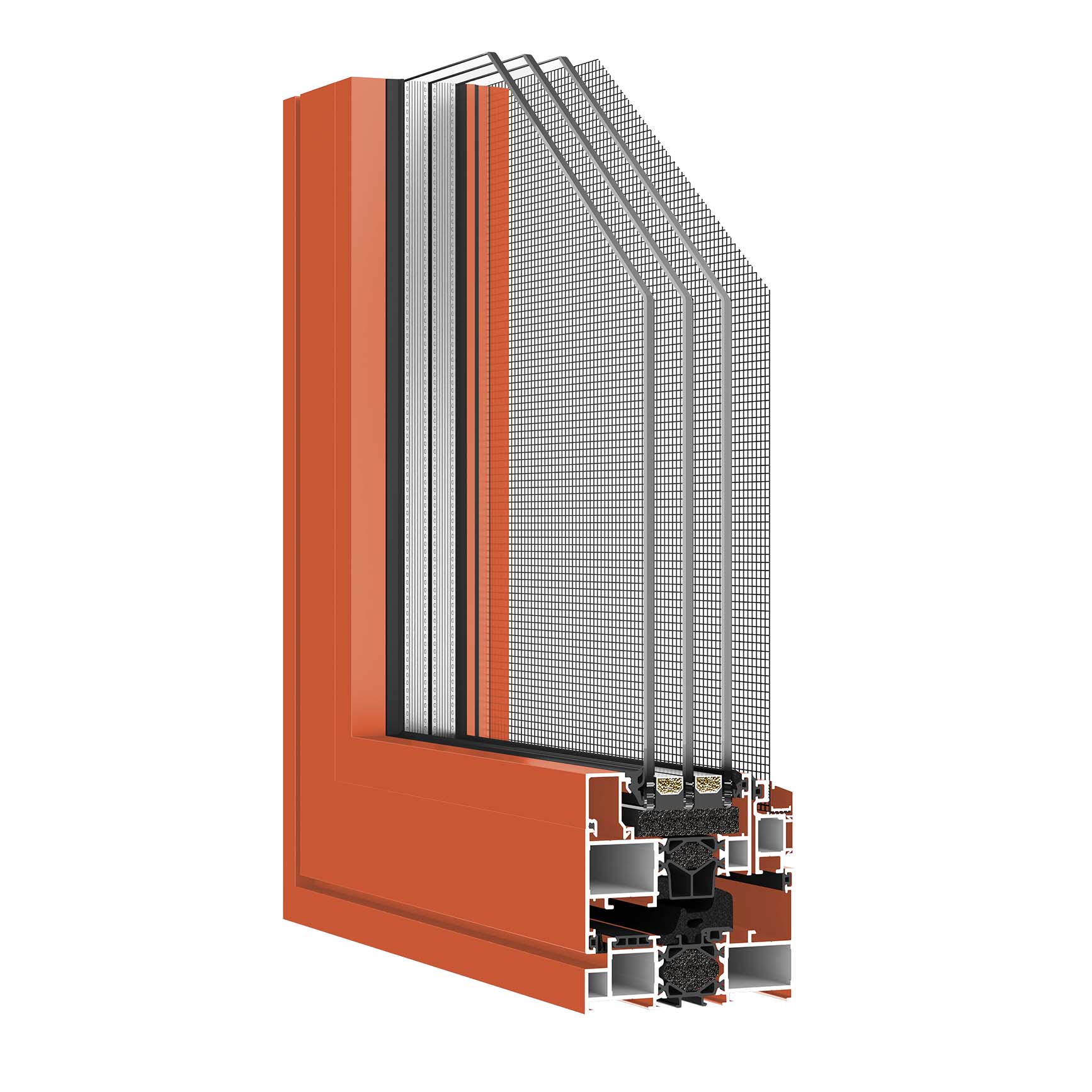 Écran de fenêtre en aluminium d'isolation intégré