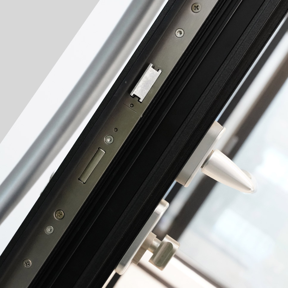 glass flush casement door