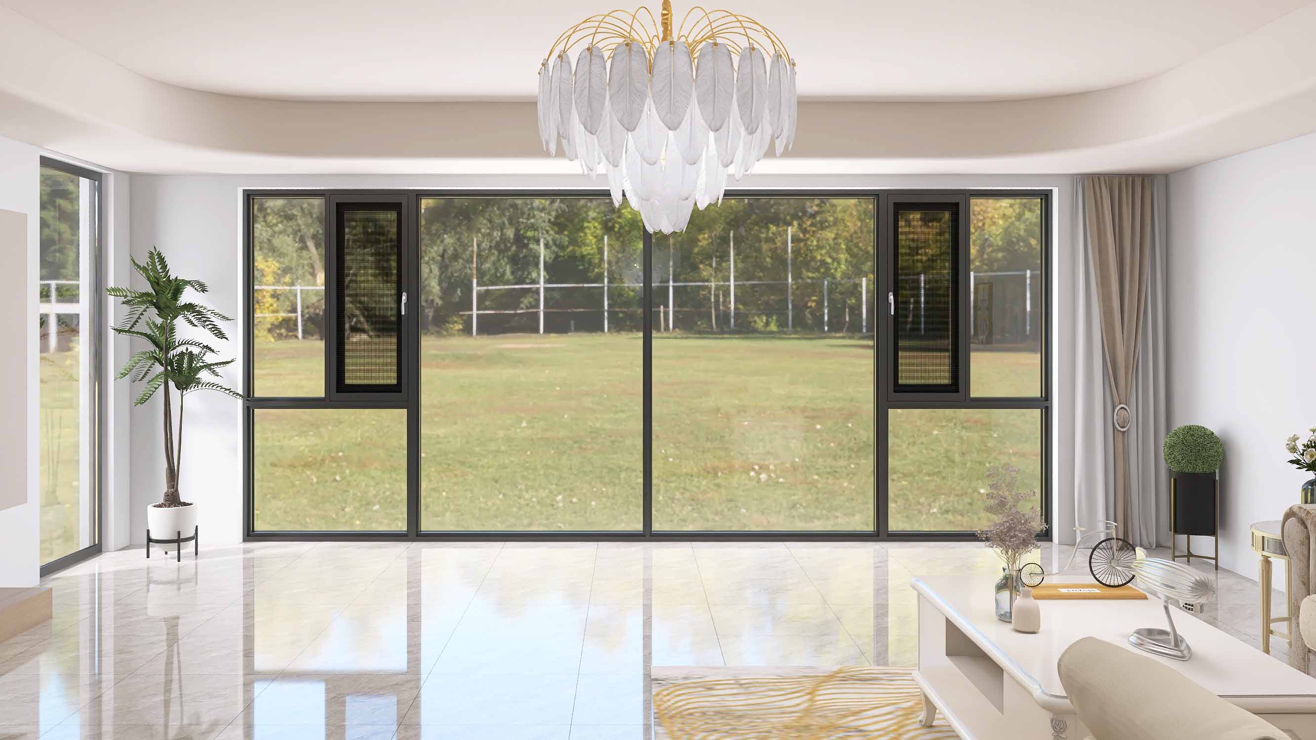 aluminum window screen integrated