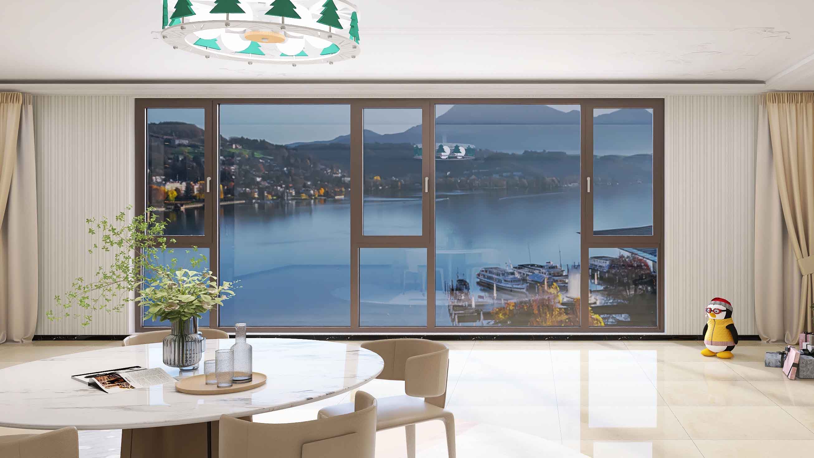 inward opening side-hung aluminum windows