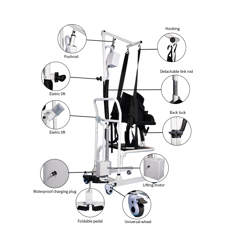 Nursing Patient Lifting Transport Chair For Elderly