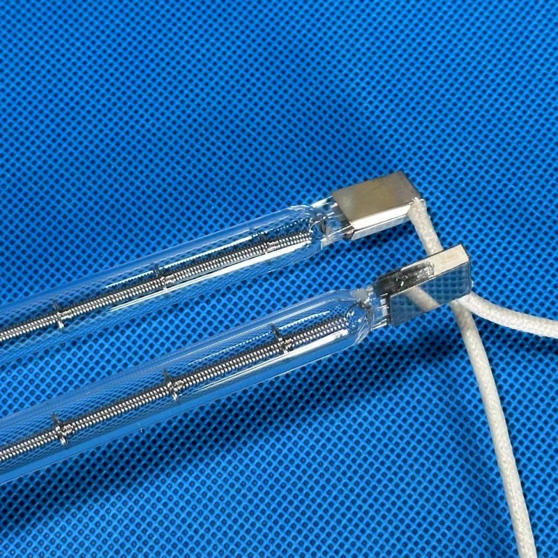 Lâmpada de filamento de tungstênio infravermelho transparente para revestimento em pó