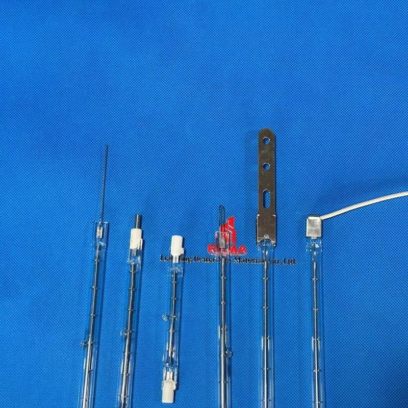 Lâmpada de filamento de tungstênio infravermelho transparente para revestimento em pó