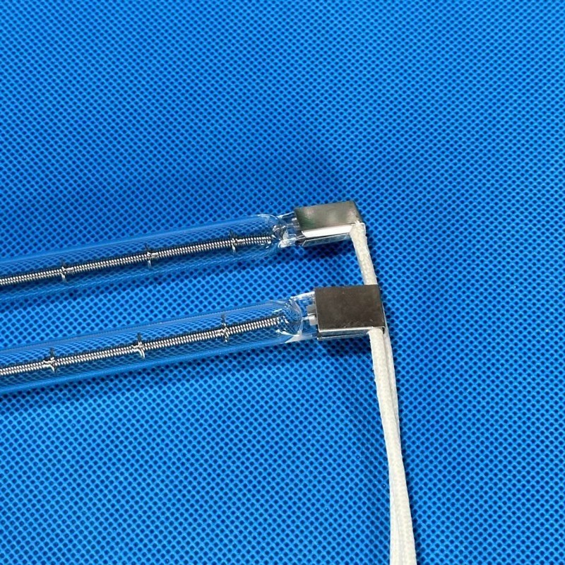 Lâmpada de filamento de tungstênio infravermelho transparente para revestimento em pó