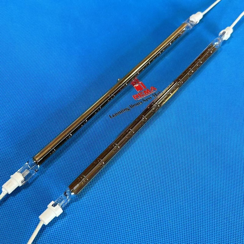 Short Wave Gold Coated Halogen Quartz Heater Lamp