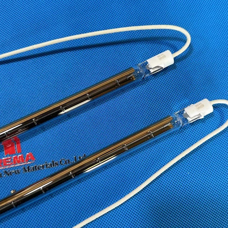 Short Wave Gold Coated Halogen Quartz Heater Lamp