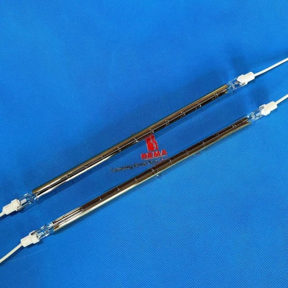 Lámpara calefactora de cuarzo halógena recubierta de oro de onda corta