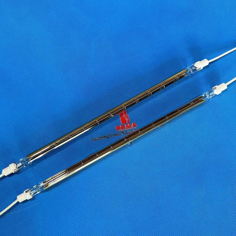 Short Wave Gold Coated Halogen Quartz Heater Lamp