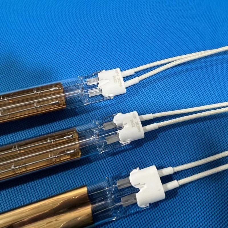 Golden Coated Halogen Quartz Ir Heating Lamp For Shoe Manufacturer