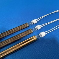 Golden Coated Halogen Quartz Ir Heating Lamp For Shoe Manufacturer