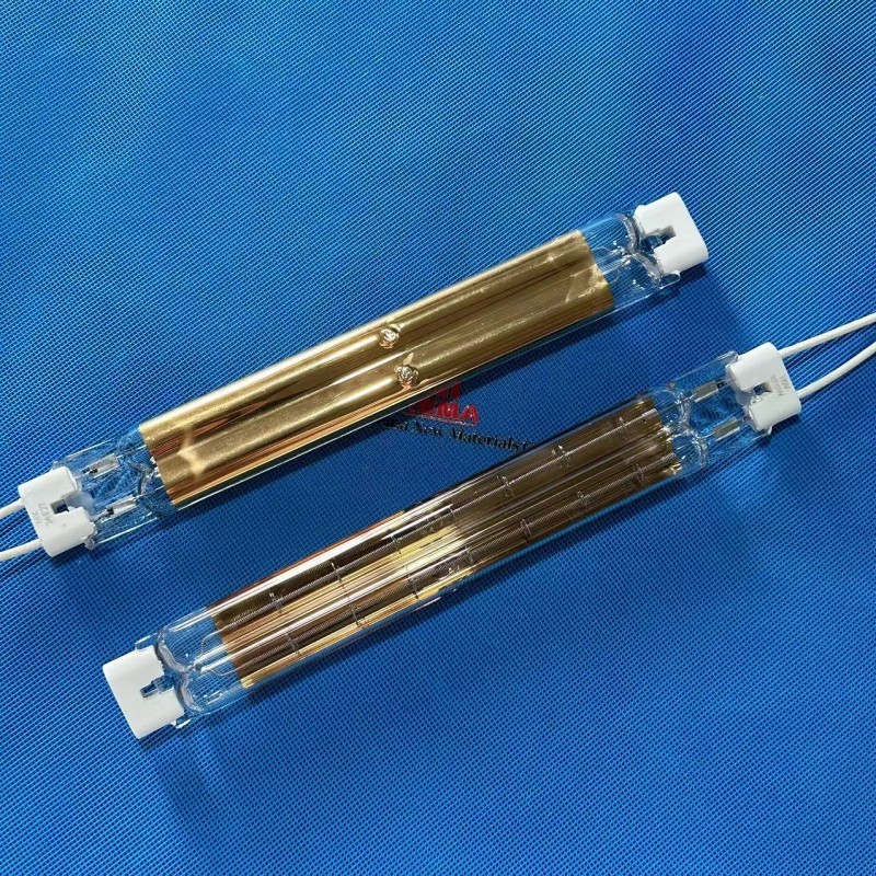 IR Twin-tube Quartz IR com refletor de ouro para laminador