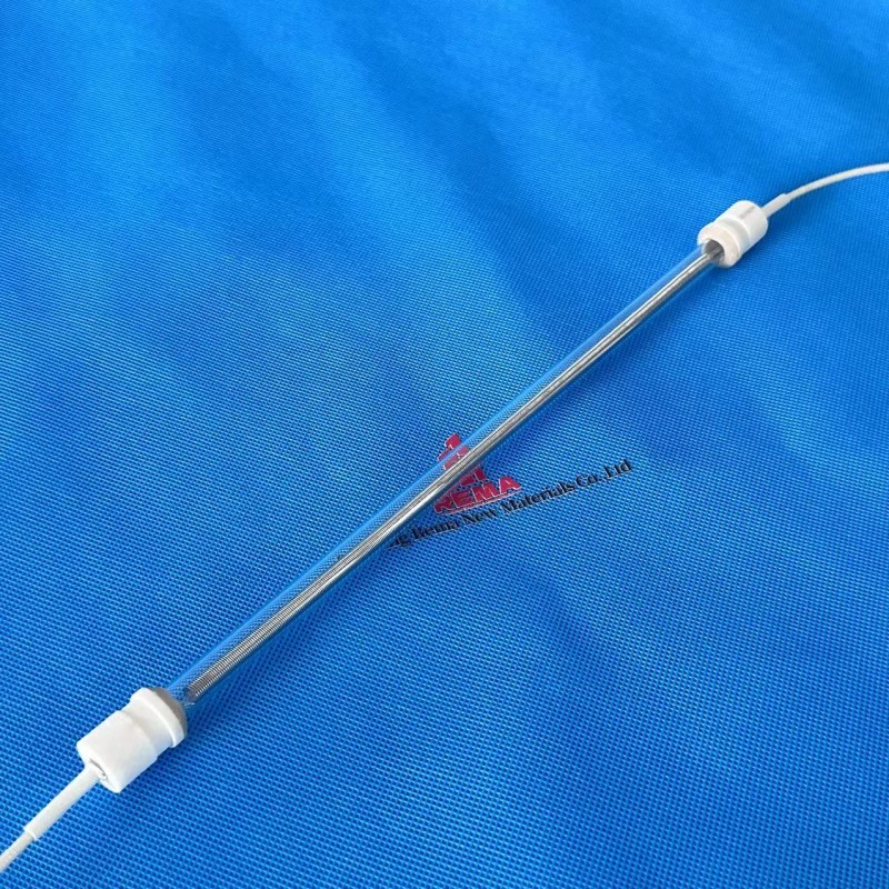 Lâmpada de tubo aquecedor de quartzo infravermelho de onda média para máquinas de embalagem retrátil