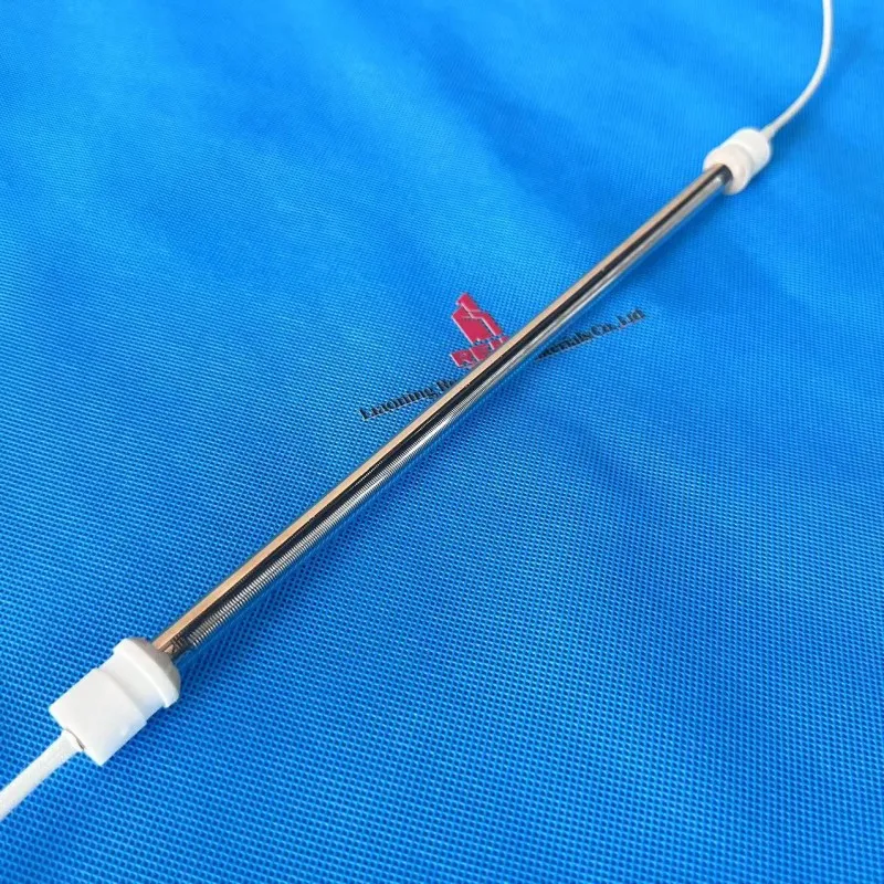 Tube chauffant infrarouge lointain à ondes moyennes et à revêtement semi-doré en quartz