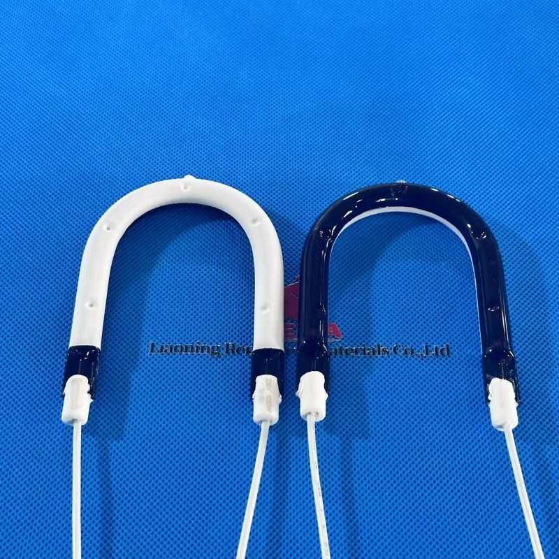 U Shape Half White Ruby Red Quartz Infrared Heating Lamp Element