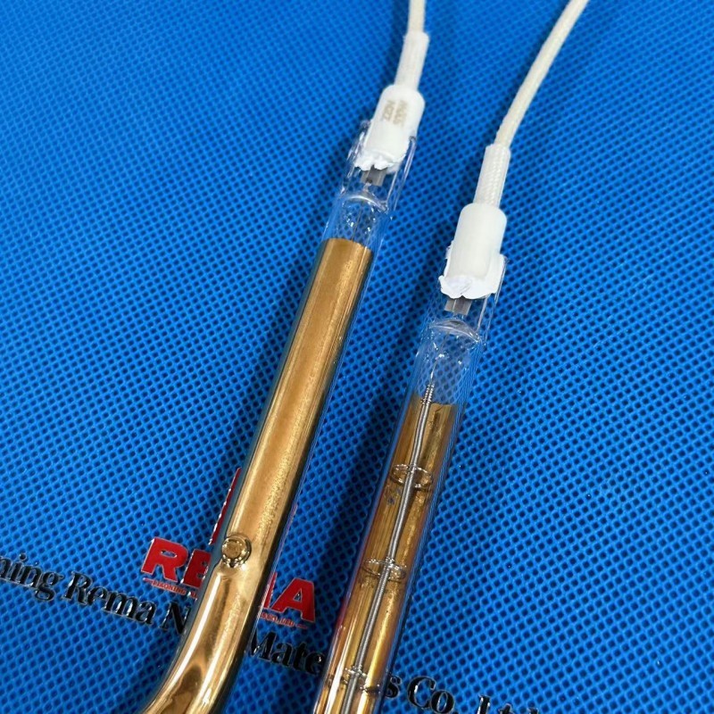 Quartz Ir Heat Lamp With Gold Reflector For Car Manufacturer