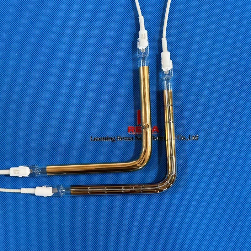 Lâmpada de calor de quartzo infravermelho com refletor dourado para fabricante de automóveis