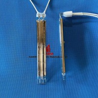 Aquecedor de tubo de quartzo de onda curta dourado e dourado de tubo duplo lâmpadas infravermelhas