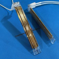 Aquecedor de tubo de quartzo de onda curta dourado e dourado de tubo duplo lâmpadas infravermelhas