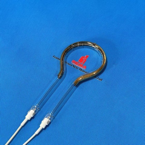 Lâmpada de aquecimento infravermelho com revestimento refletor dourado