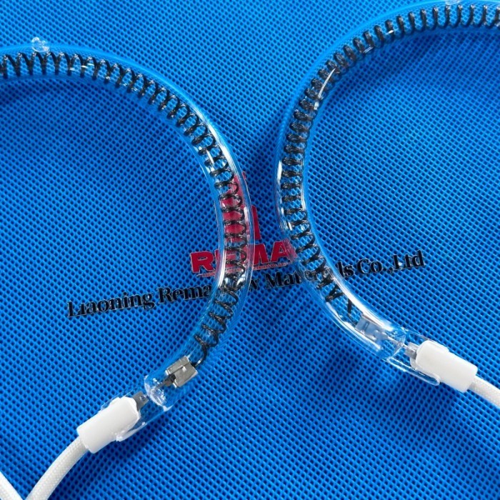 透明圆形碳纤维红外线加热灯石英元件加热器