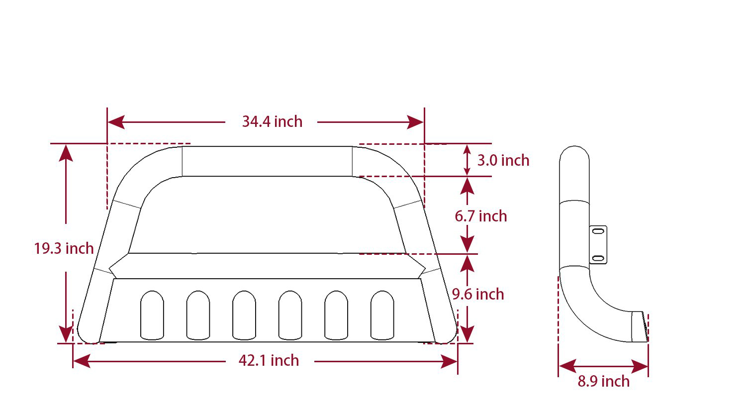 Heavy-Duty Stainless Steel Bull Bar Defensa Delantera For Truck