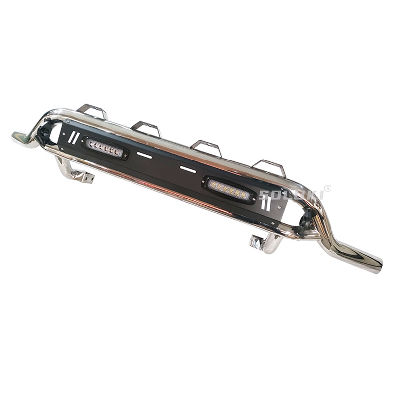 Polished Stainless Steel Bull Bar Fascia With LED Lights