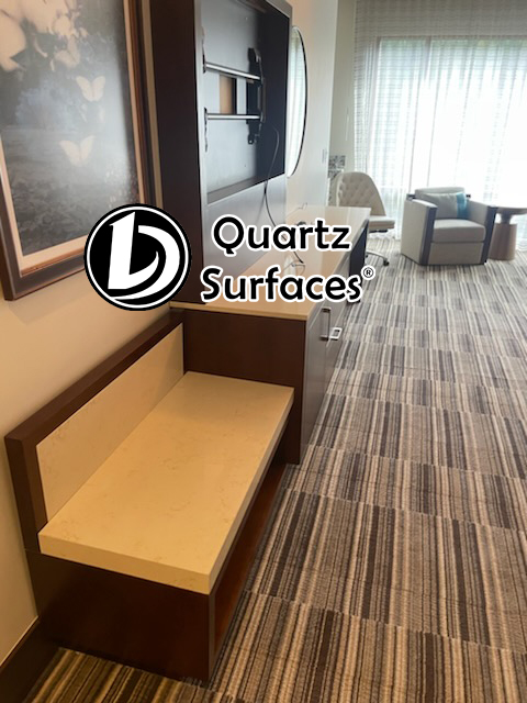 barcelona cream quartz slab